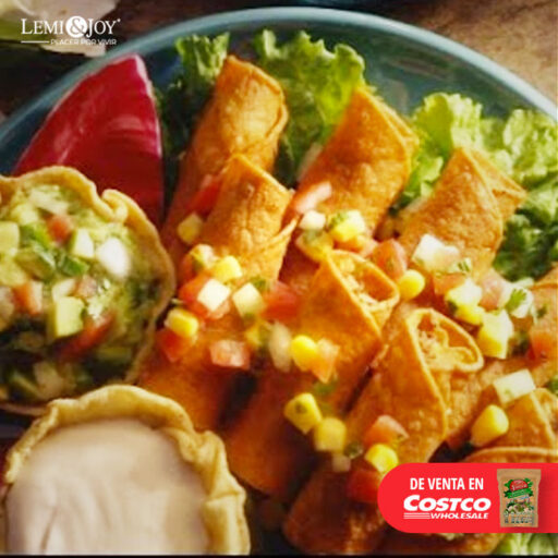 Receta Flautas con salsa de Cacahuate Rellenas de calabaza